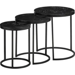 Flash Sale Bijzettafel Marzio Zwart - O 34 Cm Bijzettafels