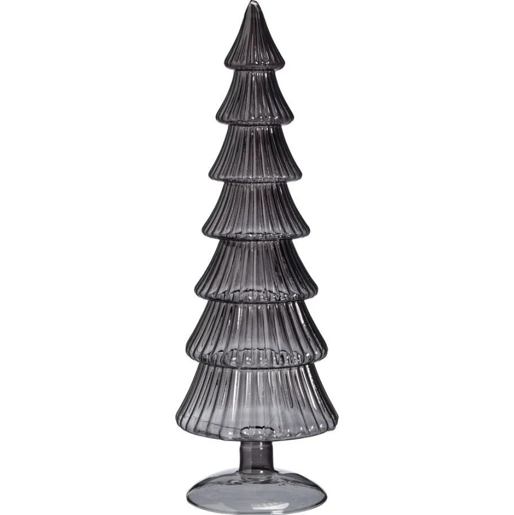 Outlet Glazen Kerstboom Smoke Grijs Kerstdecoratie