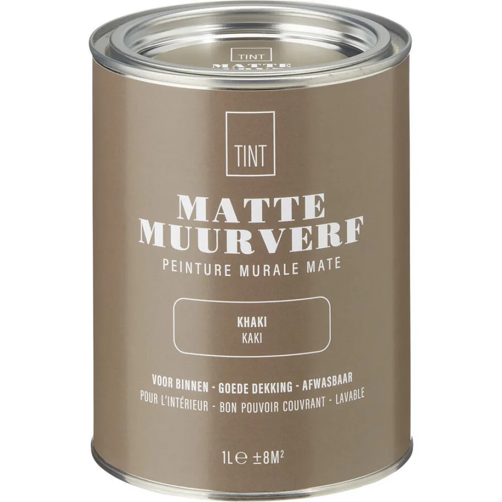 Outlet Muurverf Mat Khaki - 1 L Muurverf