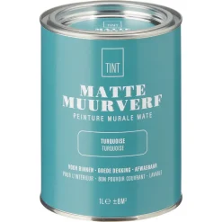 Sale Muurverf Mat Turquoise - 1 L Muurverf