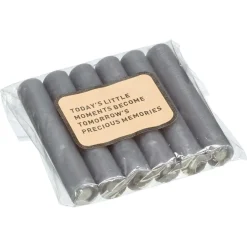 Clearance S/6 Dinerkaars Grijs Kaarsen & Theelichten