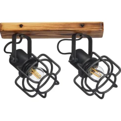 Discount Spot Wood 2-Lichts Zwart Spots