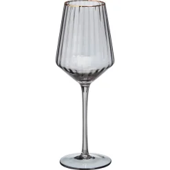 Store Wijnglas Ribbel Grijs Glazen & Mokken
